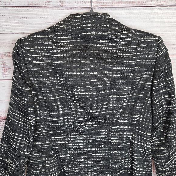 Lafayette 148 Black White Crop Tweed Blazer 10 Petite Prep Academia Quiet Money - Picture 5 of 13